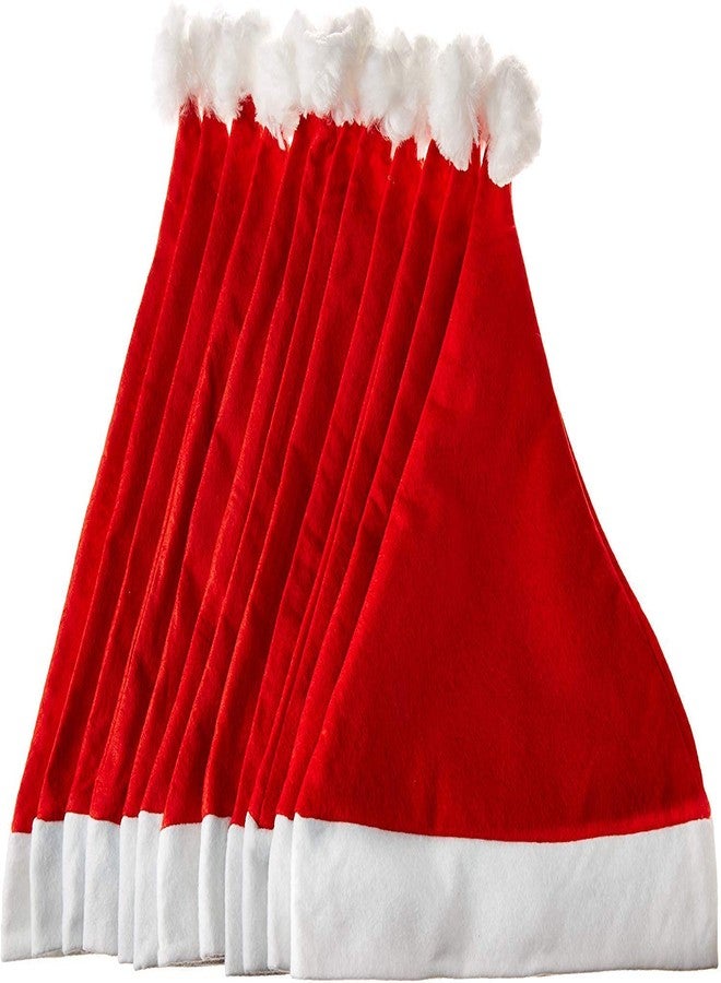 Partunay Pack Of 10 Christmas Cap Santa Claus Cap Christmas Xmas Party Cap Santa Cap For Christmas Party Celebrations Props Christmas Santa Hat Christmas Party Costume Dress - Image 1